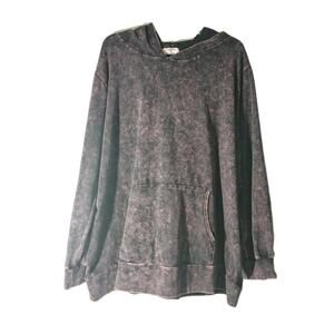 Zenana Acid Wash Black /Pink  Hoodie 3X # CT-4612XBA